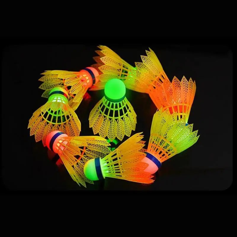 LED Glowing Badminton Shuttlecock Set (4-Pack) – Windproof, Durable, Night Play Ready - Ravar