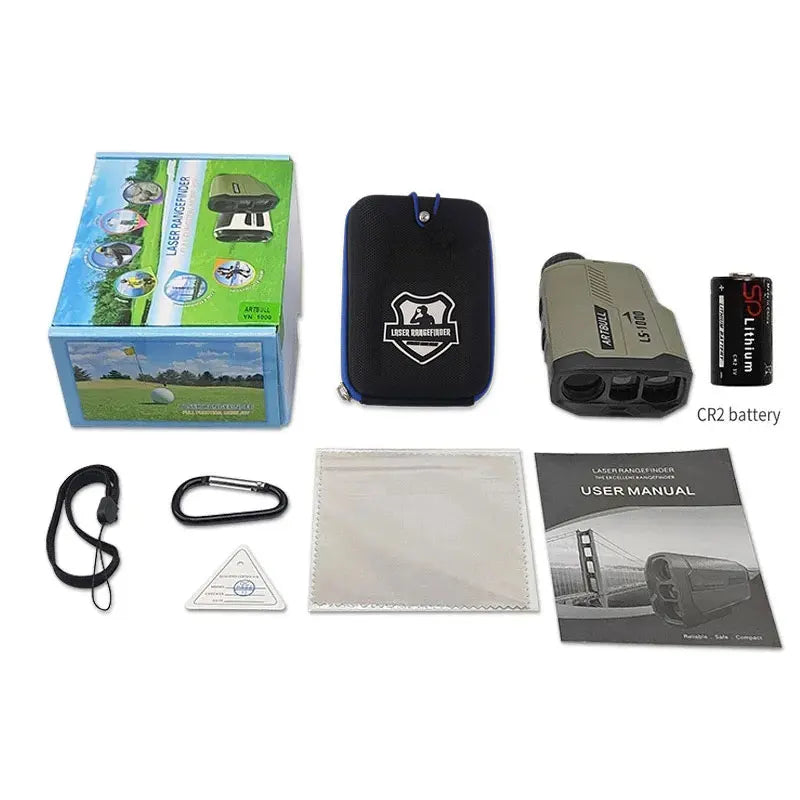 ARTBULL Golf Laser Rangefinder – 1000M/650M Distance Meter with Flagpole Lock, Slope Compensation & 6X Magnification (Model LS-1000) - Ravar