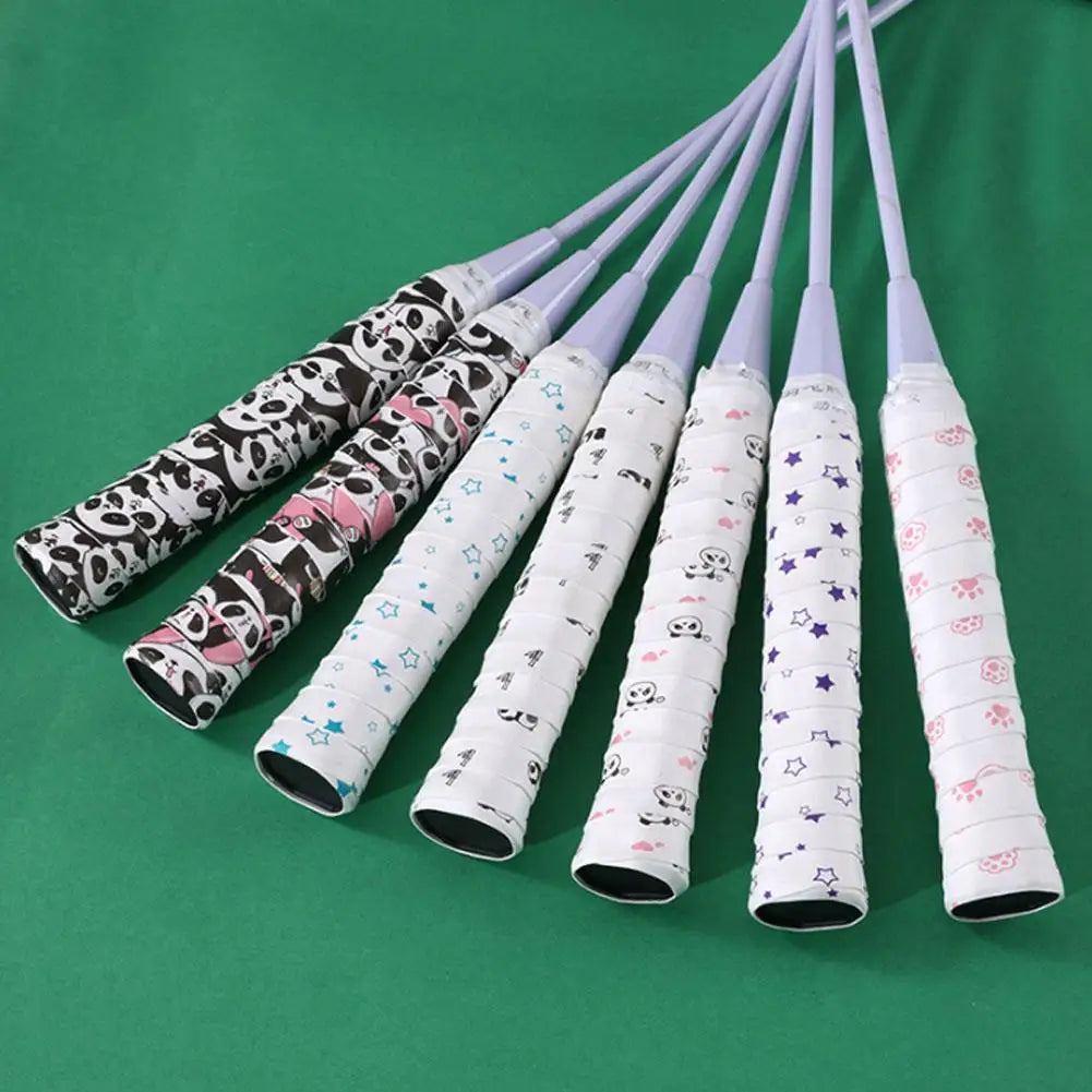 Cartoon Cat Paw/Panda Racket Grip – Sweat-Absorbent PU Handle for Badminton, Tennis & Fishing Rods - Ravar