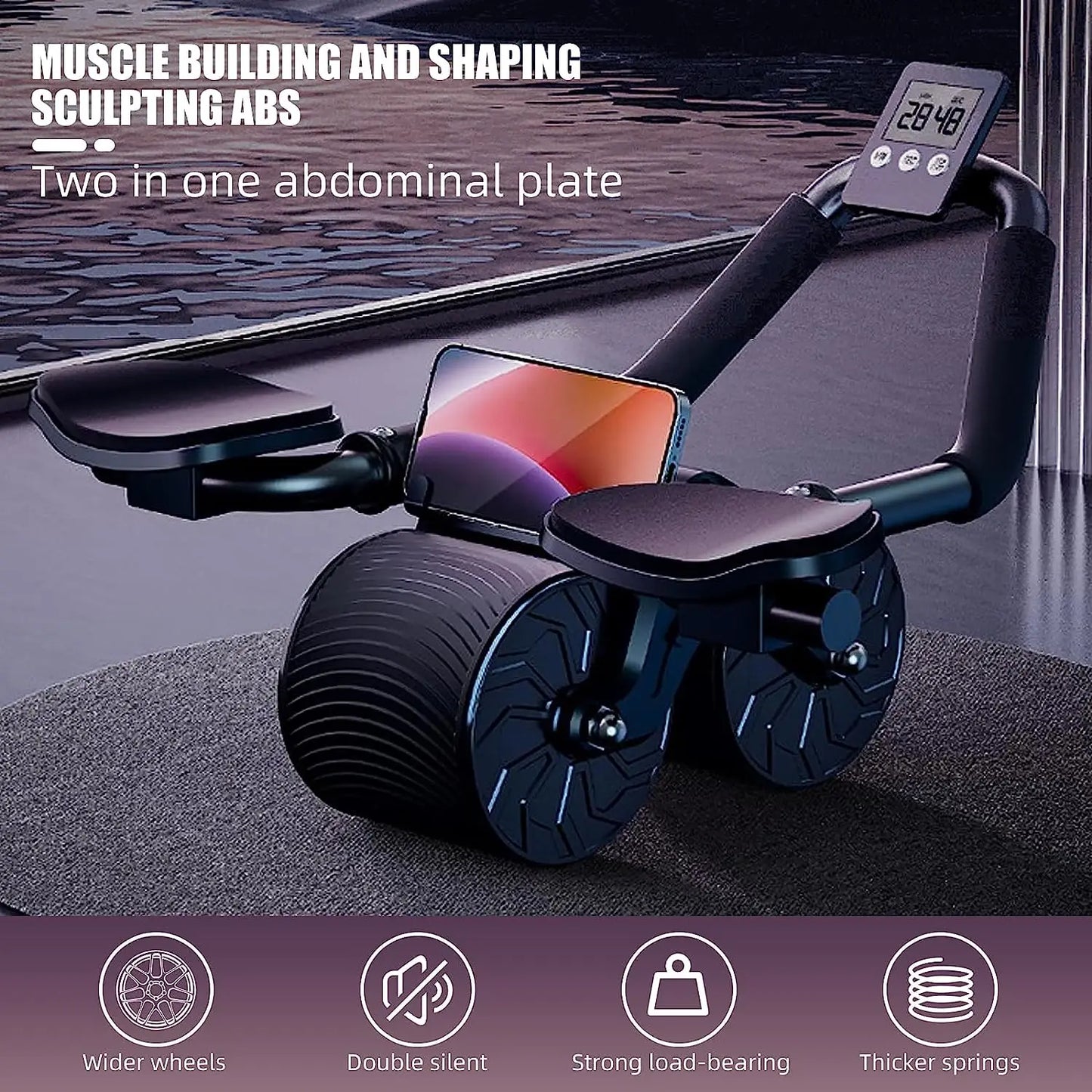 Automatic Abdominal Wheel – Core Muscle Trainer with Counter Display - Ravar