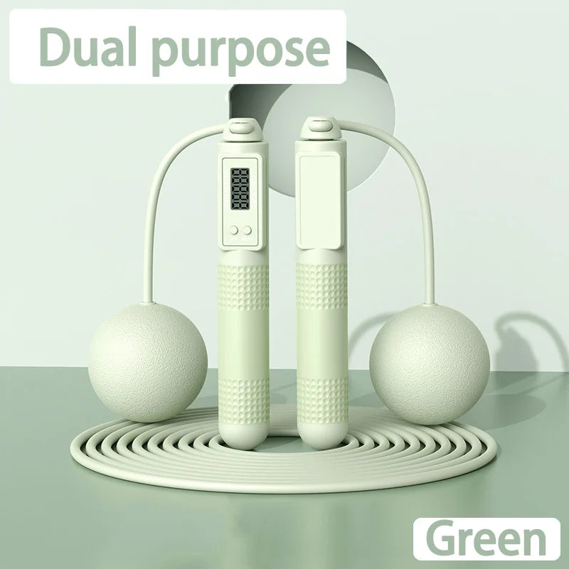 Cordless Weighted Jump Rope with Counter – Tangle-Free Fitness Skipping Rope (Blue) - Ravar