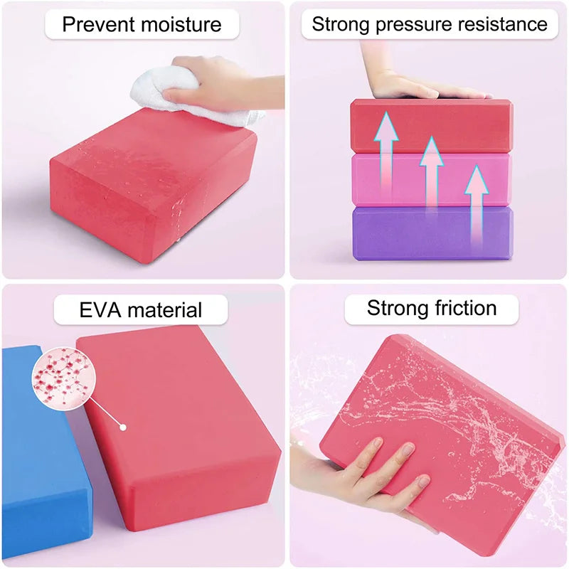 High Density Yoga Foam Blocks Non-slip Solid Color Yoga Balance Fitness Dance Supplies For Yoga Pilates And Meditation - Ravar