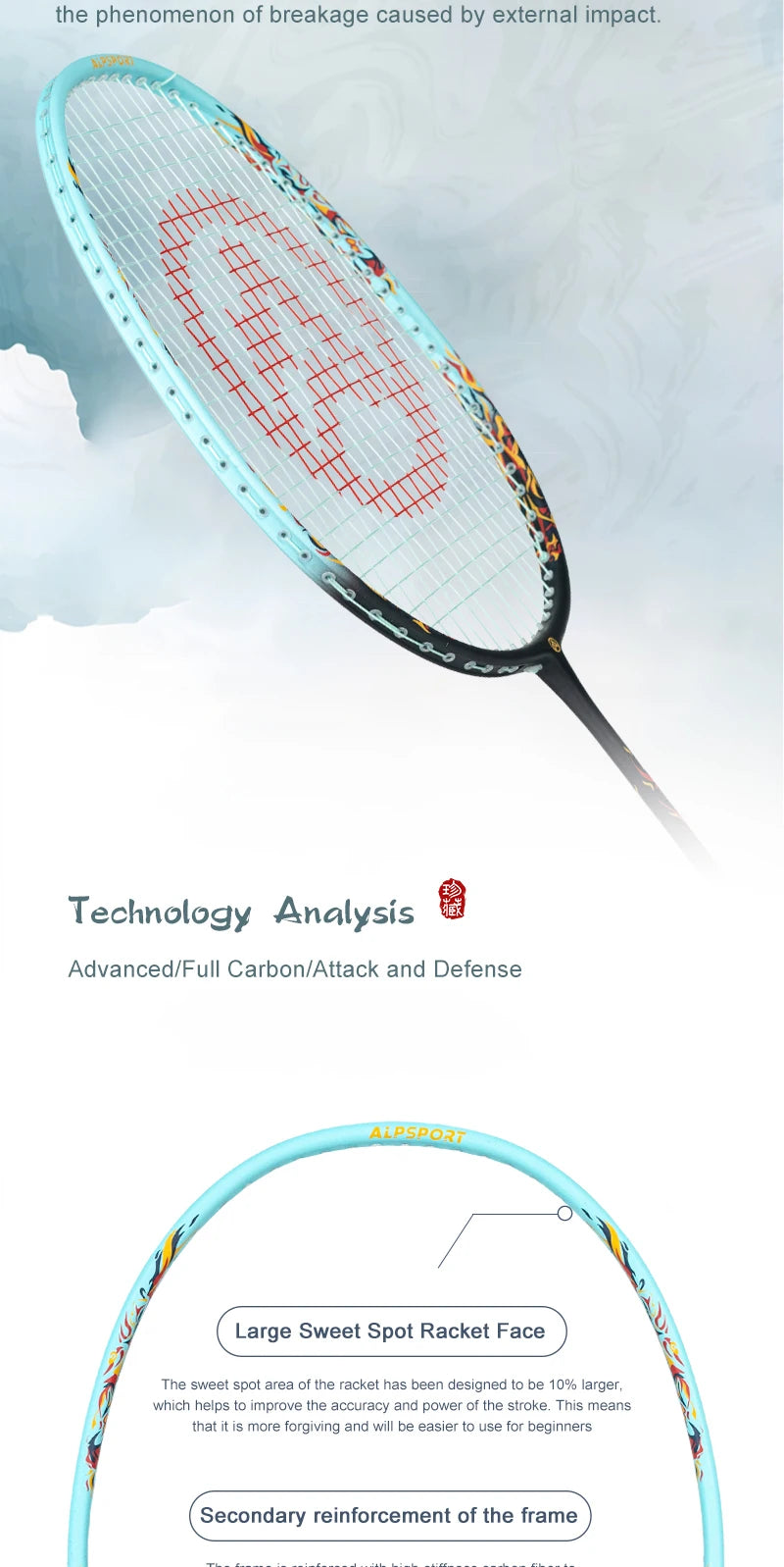 Badminton Racket – Carbon Fiber Offensive Racket for Adults & Teens | 22-27LBS Lightweight Pro Training Racket - Ravar