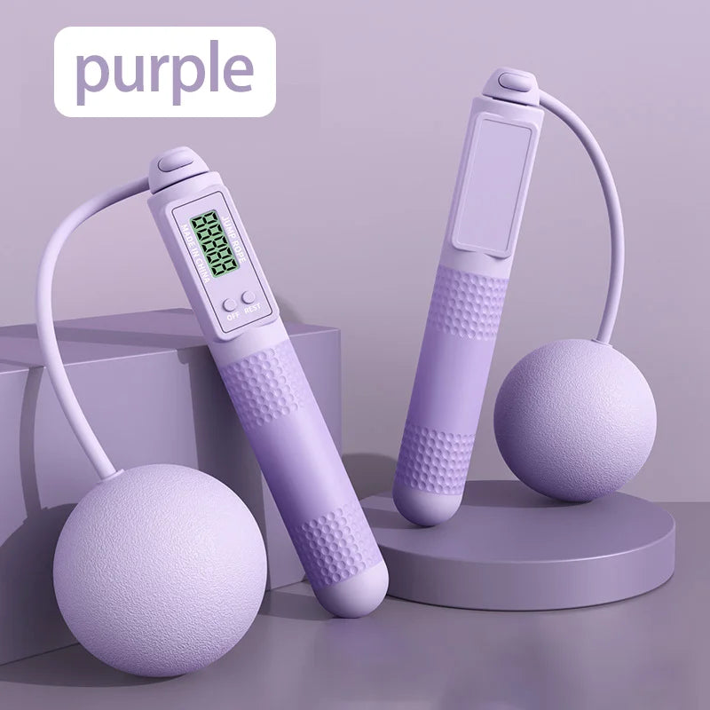 Cordless Weighted Jump Rope with Counter – Tangle-Free Fitness Skipping Rope (Blue) - Ravar