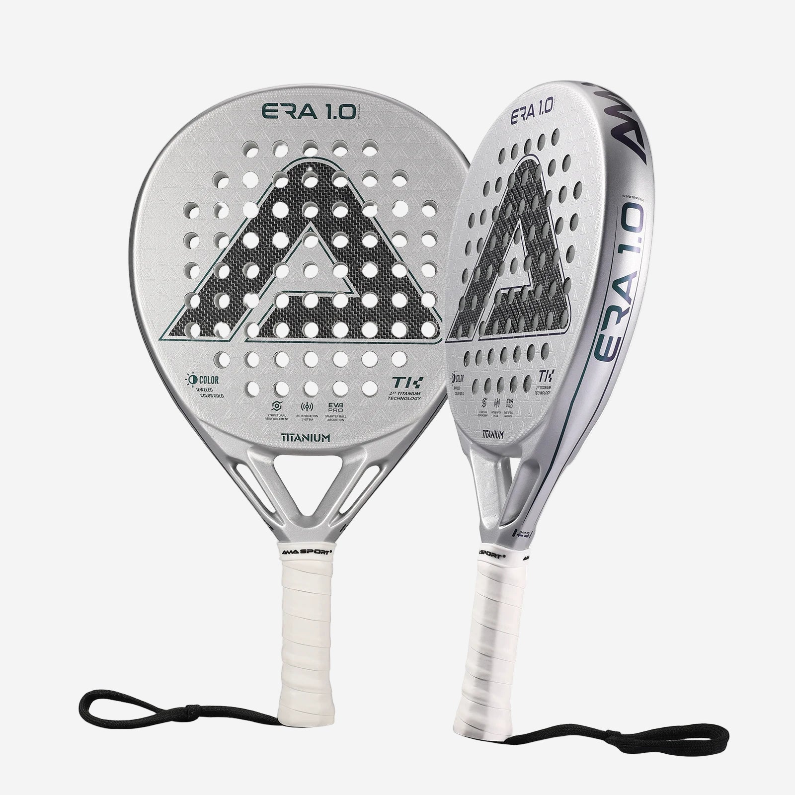Two ERA 1.0 padel rackets on a white background