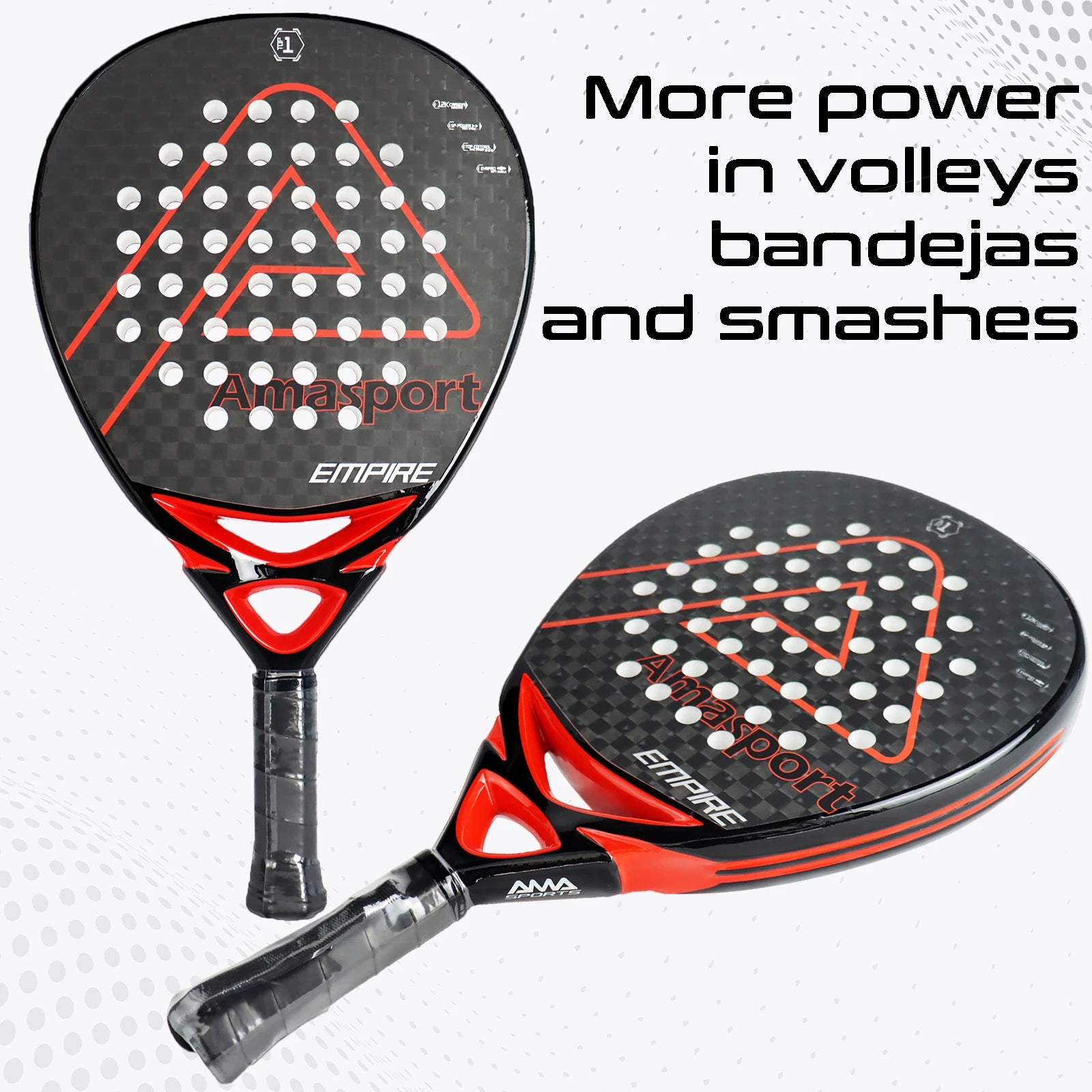 AMA Sport P78 12K Carbon Fiber Padel Racket Set – 2 Pro Diamond Racquets with EVA Core - Ravar