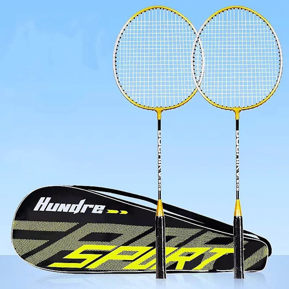 Beginner Badminton Racket Set – 2pcs Durable Alloy Rackets for Kids & Adults | Training & Leisure Play - Ravar