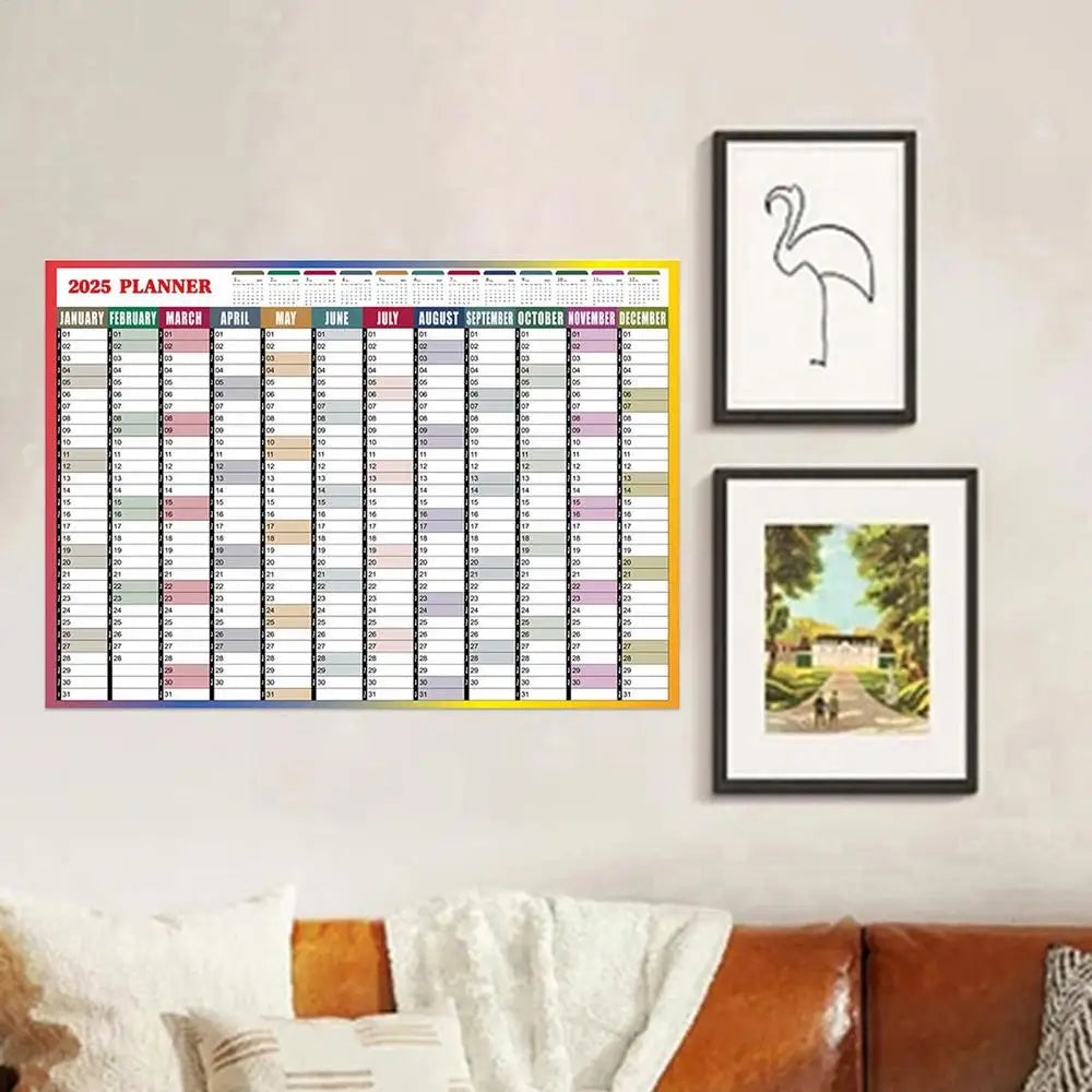 2025 Yearly Wall Calendar Annual Planner Home Decoration Desk Accessories Home Schedule Organizer 12 Months 365 Days Calendar - Ravar
