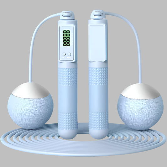 Cordless Weighted Jump Rope with Counter – Tangle-Free Fitness Skipping Rope (Blue) - Ravar