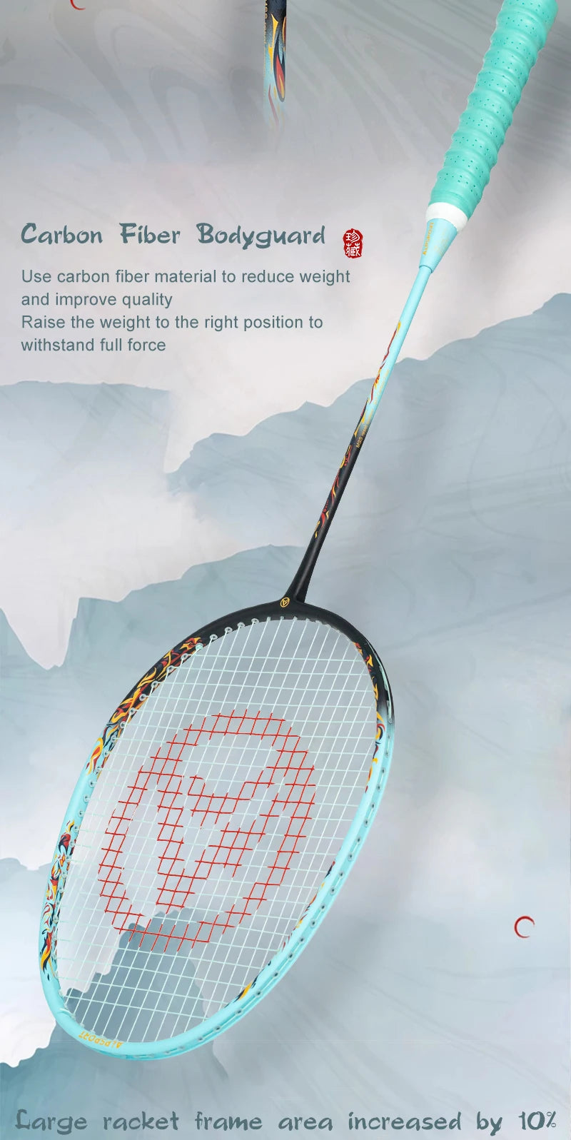 Badminton Racket – Carbon Fiber Offensive Racket for Adults & Teens | 22-27LBS Lightweight Pro Training Racket - Ravar