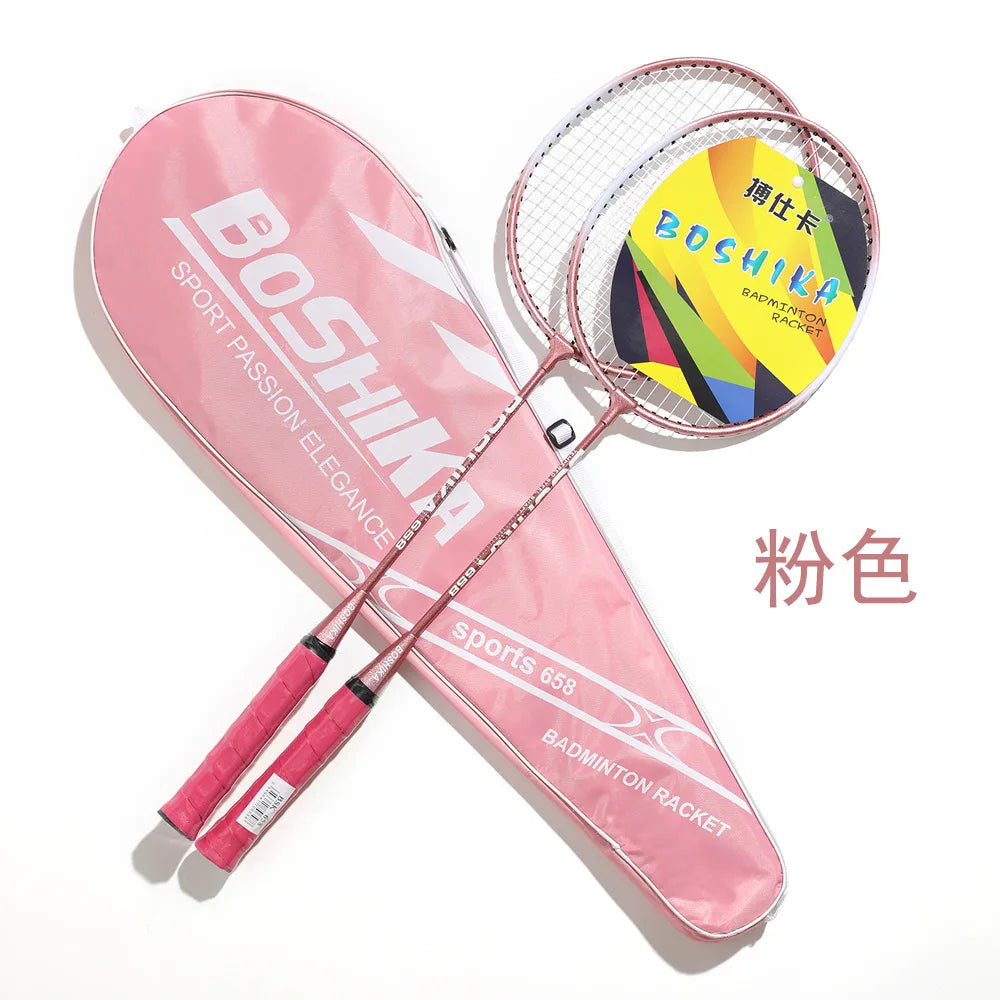 Beginner Badminton Racket Set – 2pcs Durable Alloy Rackets for Kids & Adults | Training & Leisure Play - Ravar