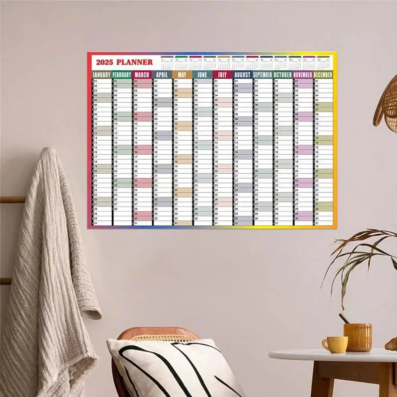 2025 Yearly Wall Calendar Annual Planner Home Decoration Desk Accessories Home Schedule Organizer 12 Months 365 Days Calendar - Ravar