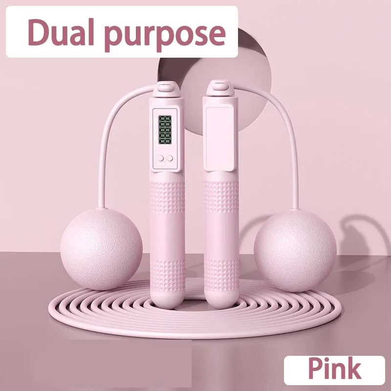 Cordless Weighted Jump Rope with Counter – Tangle-Free Fitness Skipping Rope (Blue) - Ravar