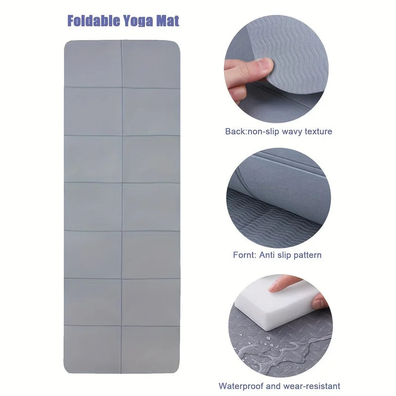 Foldable Yoga Mats Are Suitable for Travel Non-slip, Eco-friendly, Lightweight Folding Exercise Mats, Portable Home Gyms and Out - Ravar
