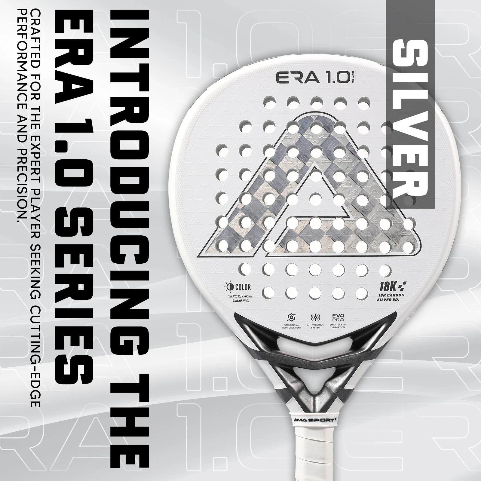 AMA Sport JP91 Padel Racket – 18K Carbon with Optical Color-Changing Surface - Ravar