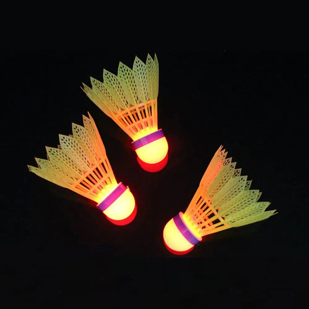 LED Glowing Badminton Shuttlecock Set (4-Pack) – Windproof, Durable, Night Play Ready - Ravar