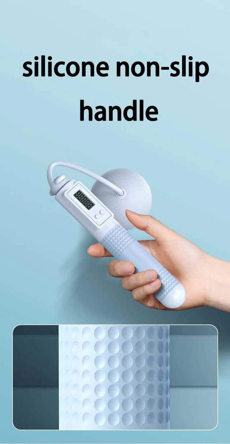 Cordless Weighted Jump Rope with Counter – Tangle-Free Fitness Skipping Rope (Blue) - Ravar