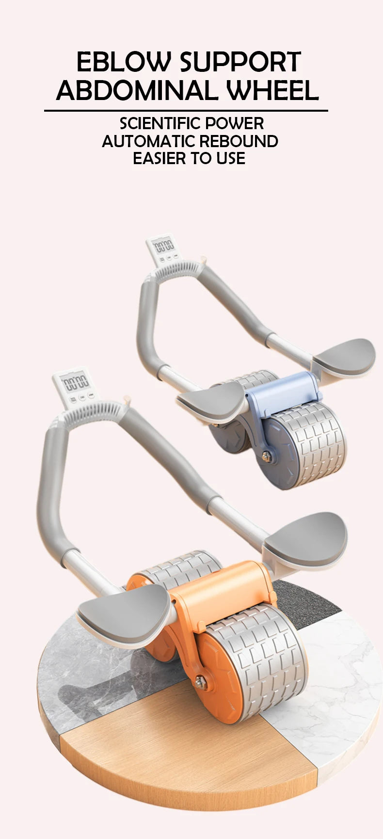 Automatic Abdominal Wheel – Core Muscle Trainer with Counter Display - Ravar