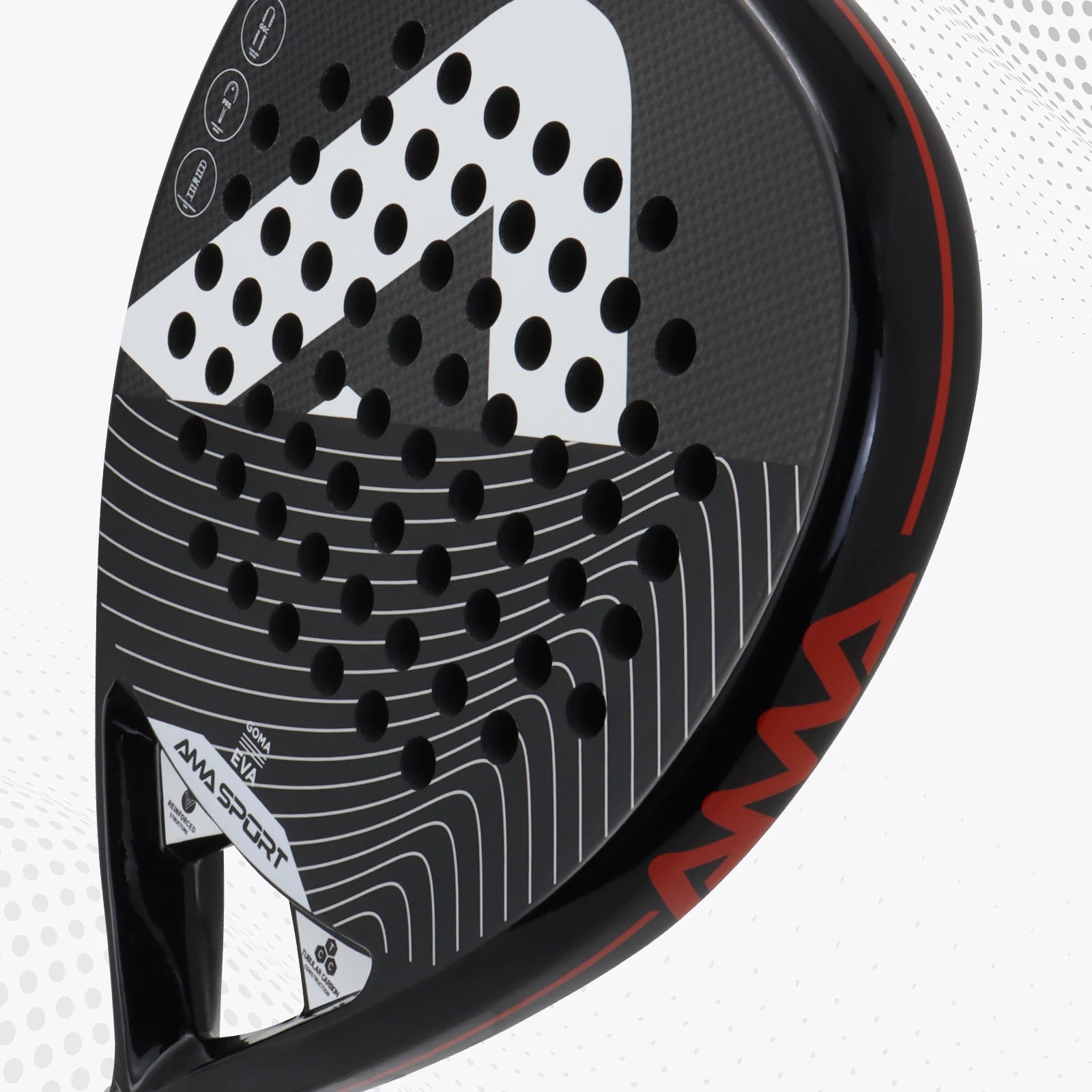 AMA Sport P42 Full Carbon Padel Racket – Rough Surface Power & Control Paddle - Ravar