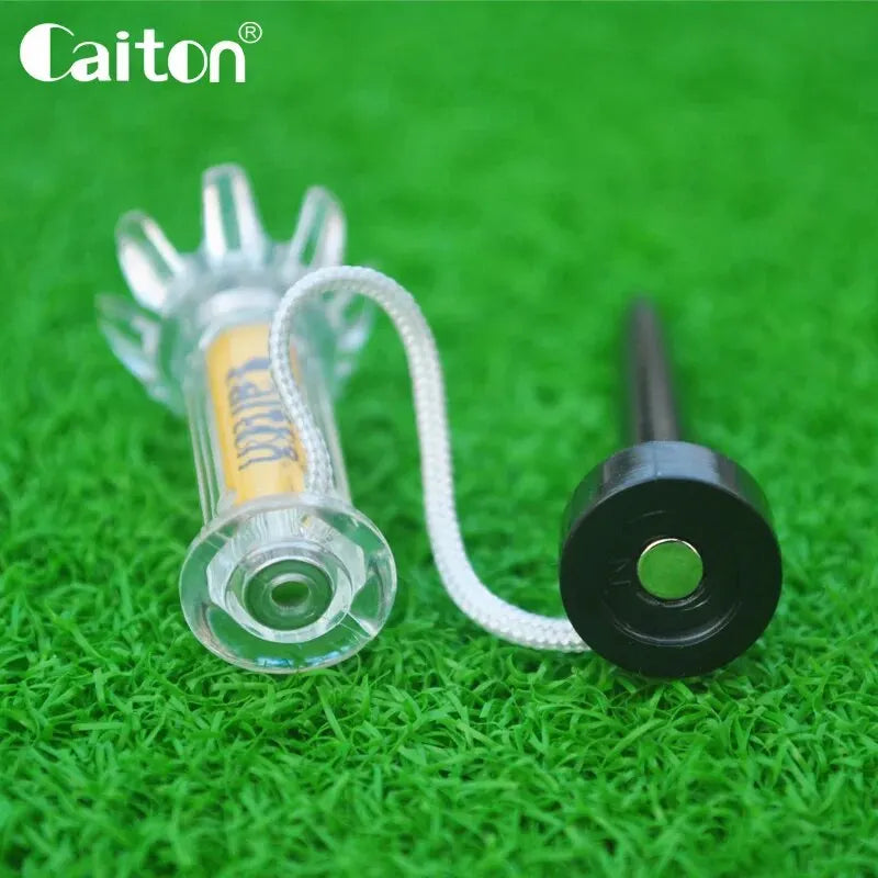 Caiton 5pcs Magnetic Golf Tee Set – 360° Impact Plastic Tees with Anti-Fly String for Training & Distance Improvement - Ravar
