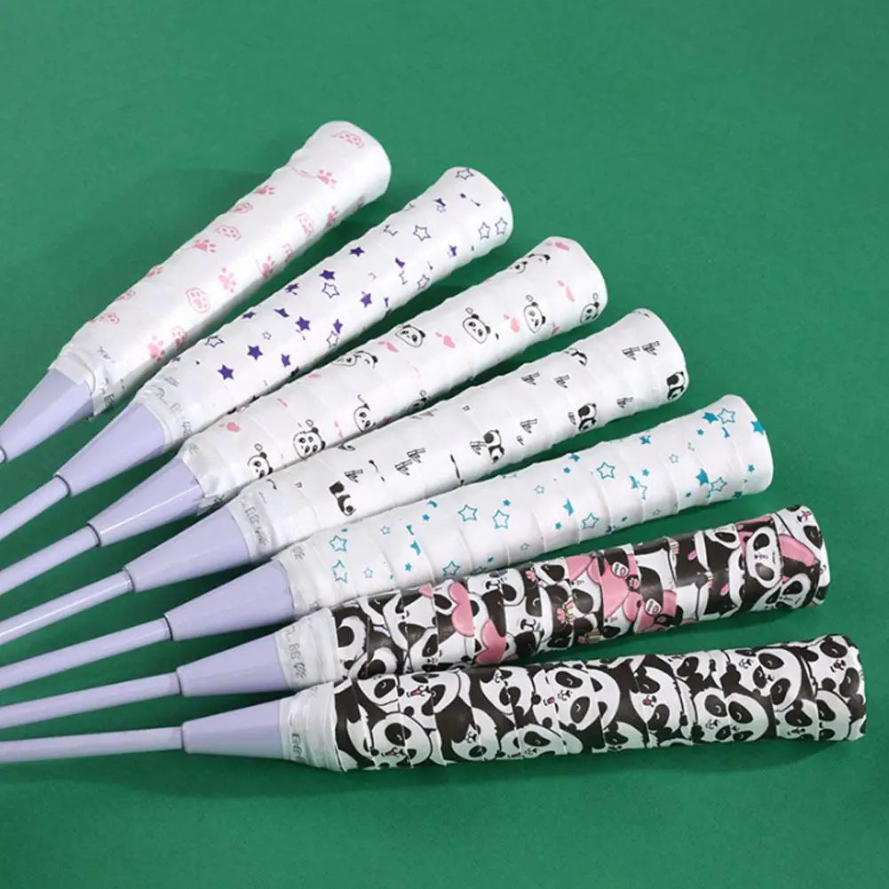 Cartoon Cat Paw/Panda Racket Grip – Sweat-Absorbent PU Handle for Badminton, Tennis & Fishing Rods - Ravar