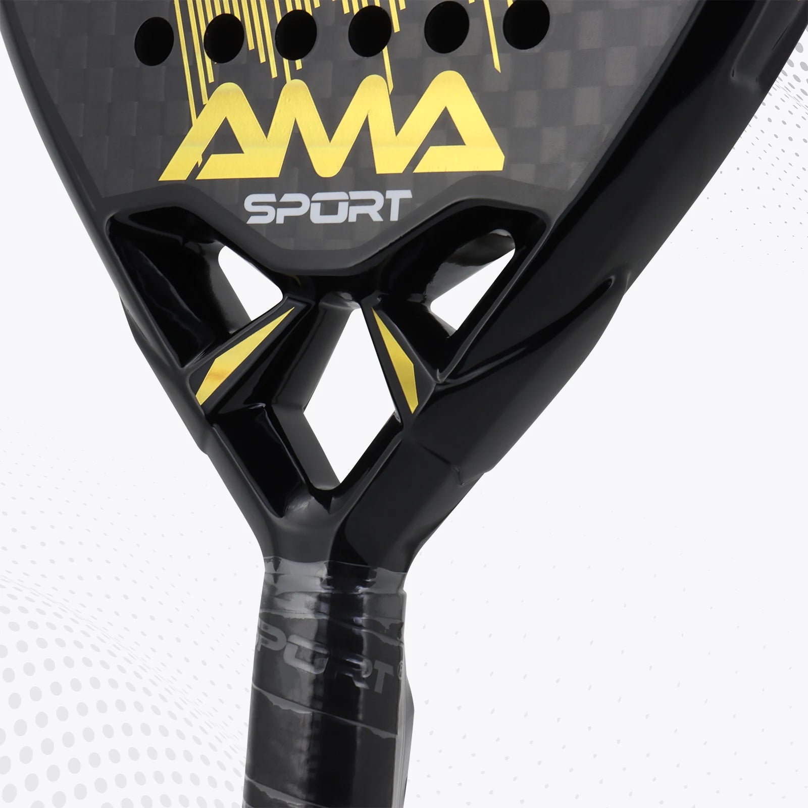 AMASPORT 12K Carbon Fiber Paddle Tennis Racket Dynamic Air Flow Design High Density EVA Memory Flex Foam Core With Soft Grip - Ravar