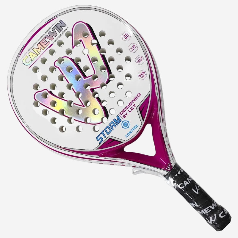 Paddle racket with visible branding on a white background