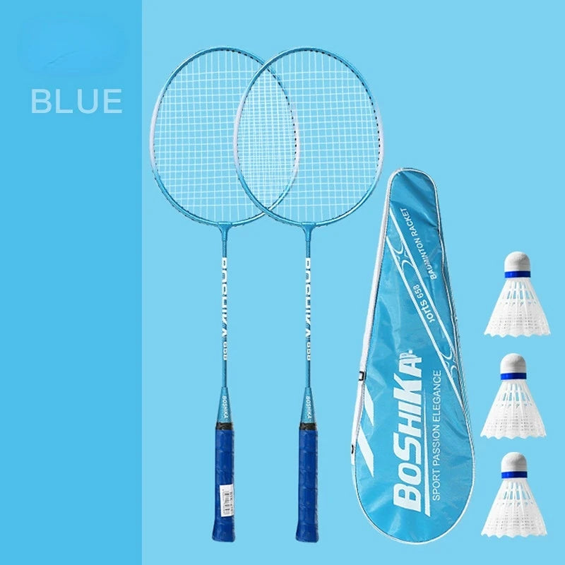 Beginner Badminton Racket Set – 2pcs Durable Alloy Rackets for Kids & Adults | Training & Leisure Play - Ravar