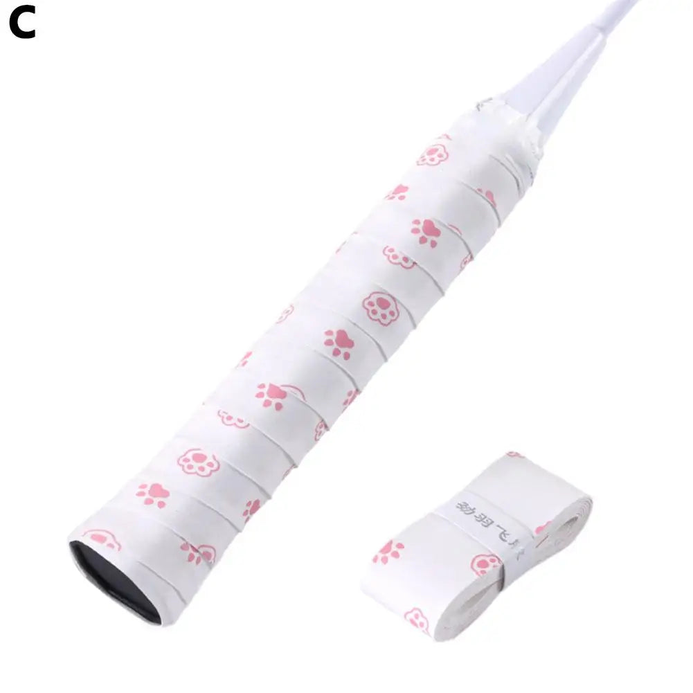 Cartoon Cat Paw/Panda Racket Grip – Sweat-Absorbent PU Handle for Badminton, Tennis & Fishing Rods - Ravar