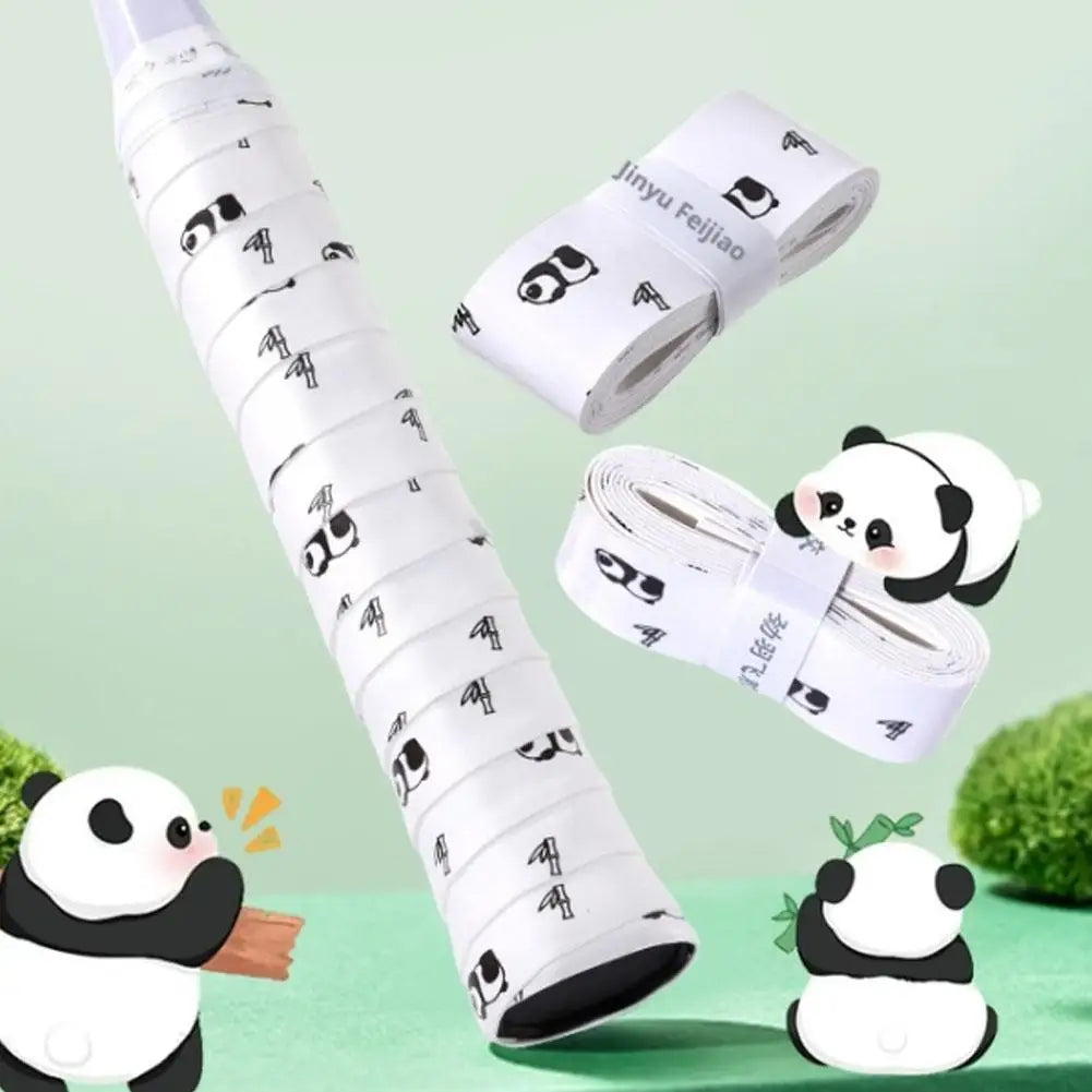 Cartoon Cat Paw/Panda Racket Grip – Sweat-Absorbent PU Handle for Badminton, Tennis & Fishing Rods - Ravar