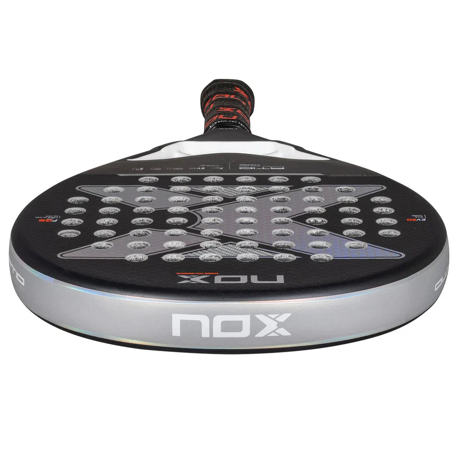 NOX AT10 Pro Cup HARD EV50 core and fiberglass silver face detail