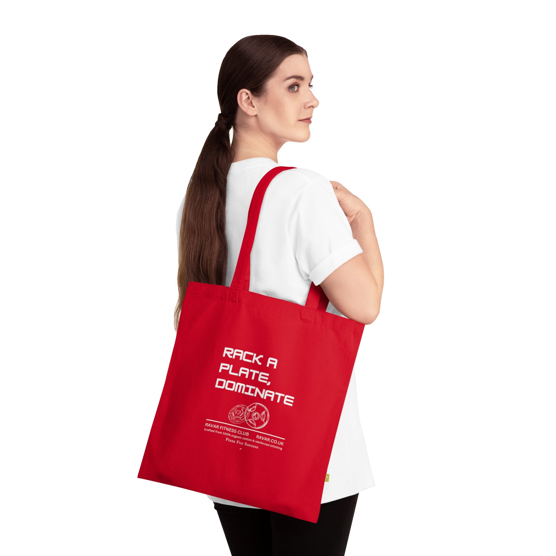 'Rack a Plate, Dominate' - Fitness Tote Bag - Ravar
