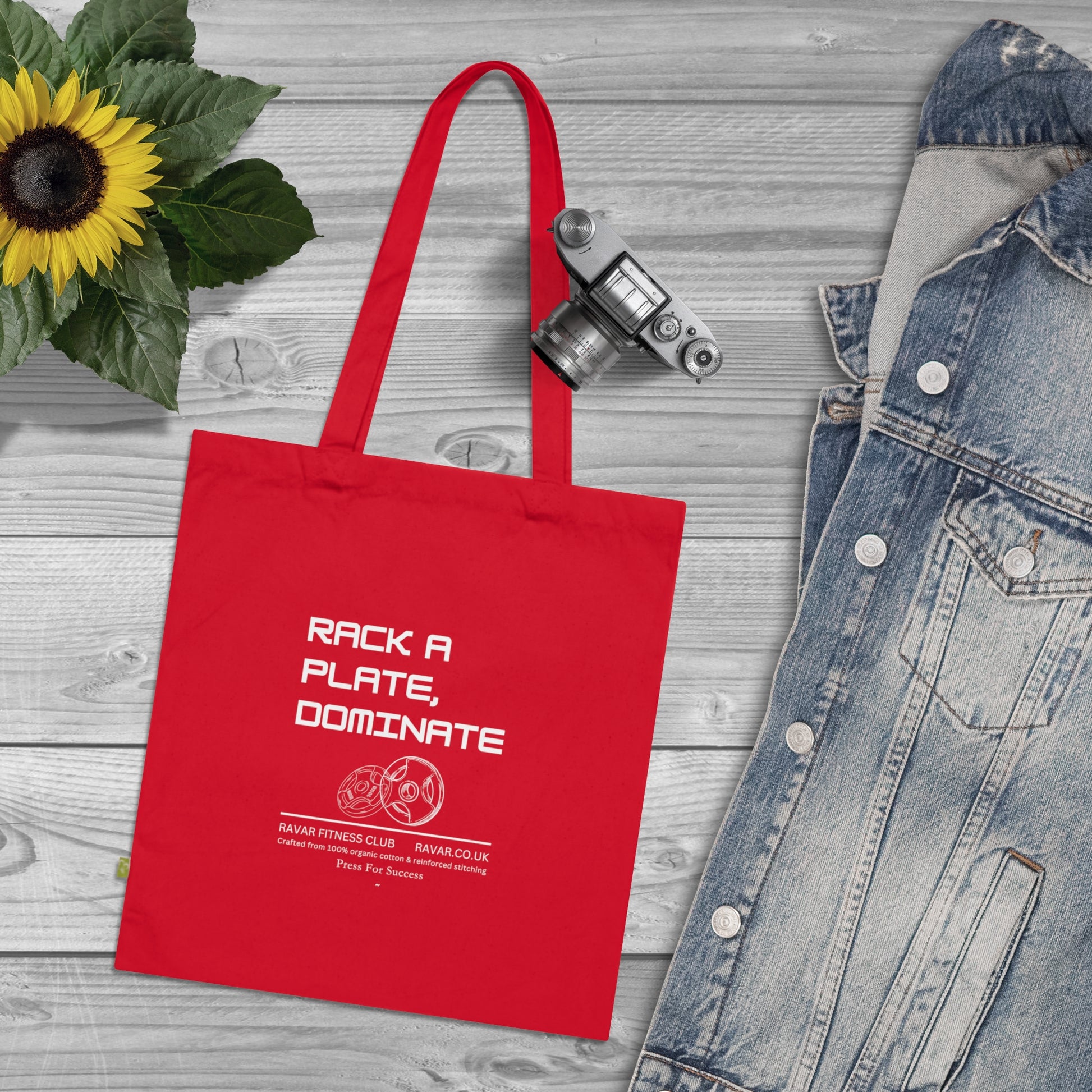 'Rack a Plate, Dominate' - Fitness Tote Bag - Ravar