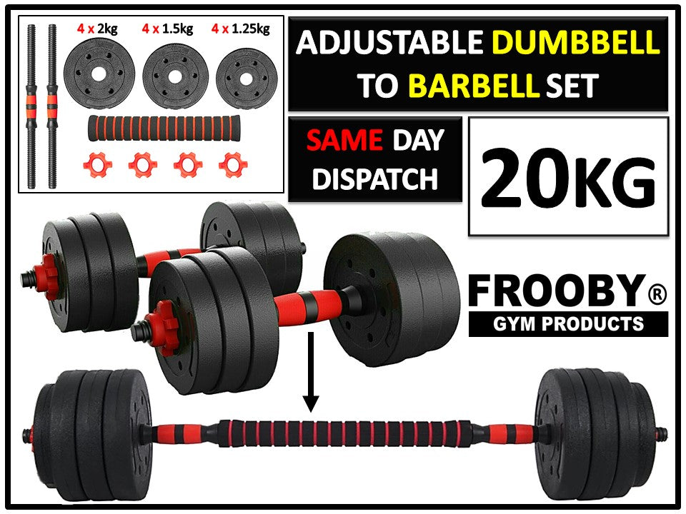 20/30kg Dumbbell Barbell Set Pair Hand Weights - Ravar