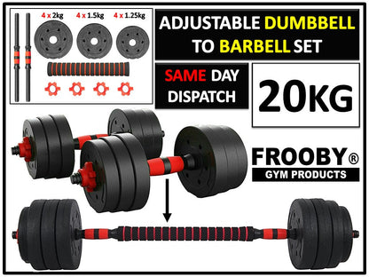 20/30kg Dumbbell Barbell Set Pair Hand Weights - Ravar