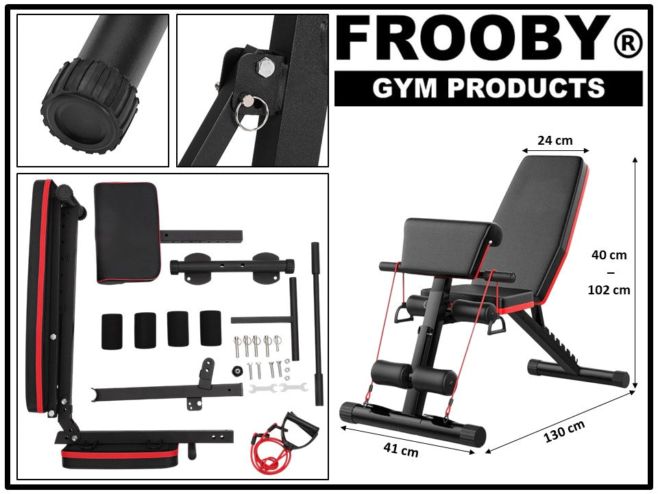 Foldable Gym Weight Bench 7 Incline Adjustable 36-8 - Ravar