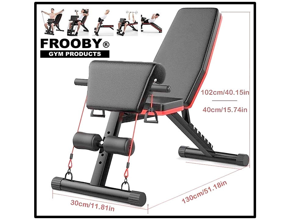 Foldable Gym Weight Bench 7 Incline Adjustable 36-8 - Ravar