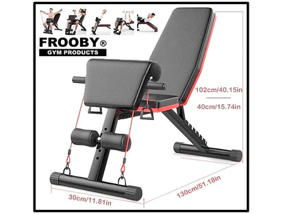Foldable Gym Weight Bench 7 Incline Adjustable 36-8 - Ravar