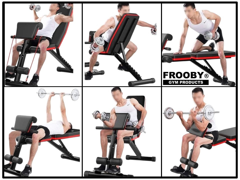 Foldable Gym Weight Bench 7 Incline Adjustable 36-8 - Ravar