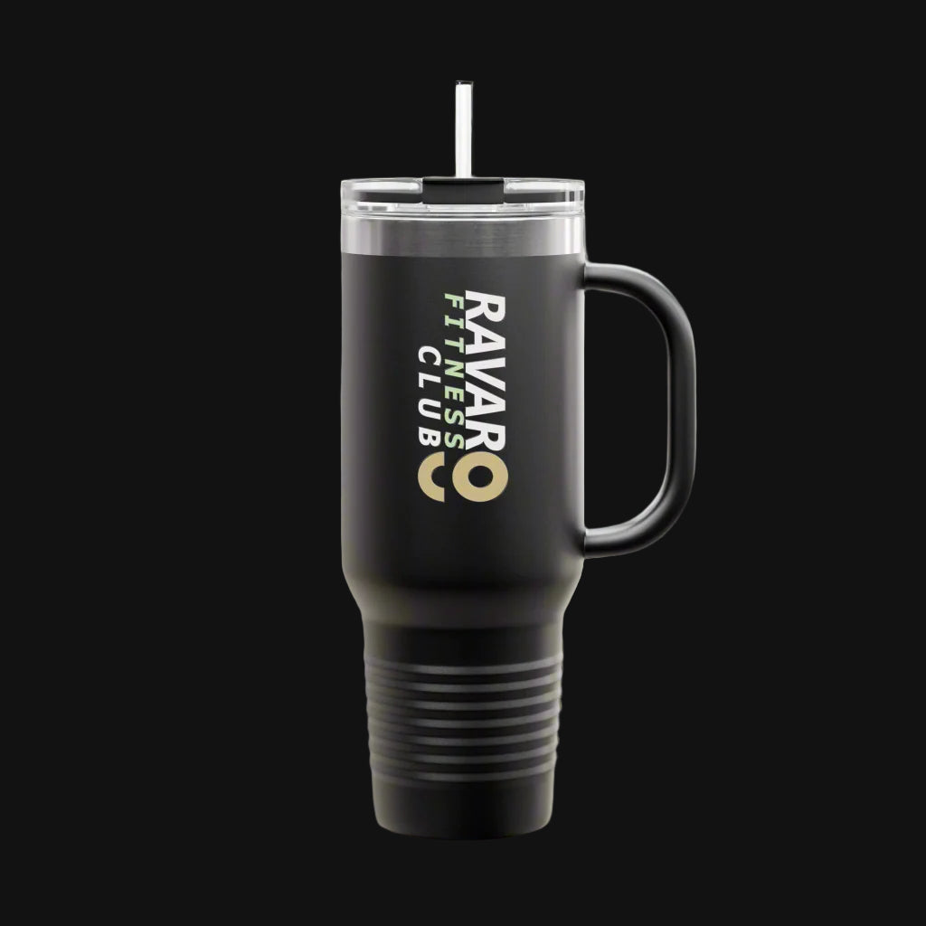 Ravar Fitness Club Insulated Travel Mug - 40oz Red with Straw - Ravar