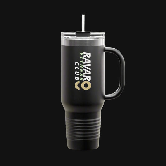 Ravar Fitness Club Insulated Travel Mug - 40oz Red with Straw - Ravar