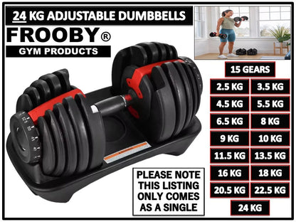 Adjustable Dumbbell 24kg Home Gym 15 In 1 Quick Dial