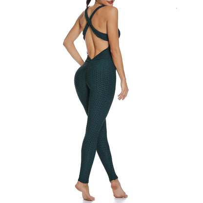 Women’s Backless Halter Jumpsuit – Sexy Full-Length Bodysuit for Fitness & Yoga - Ravar