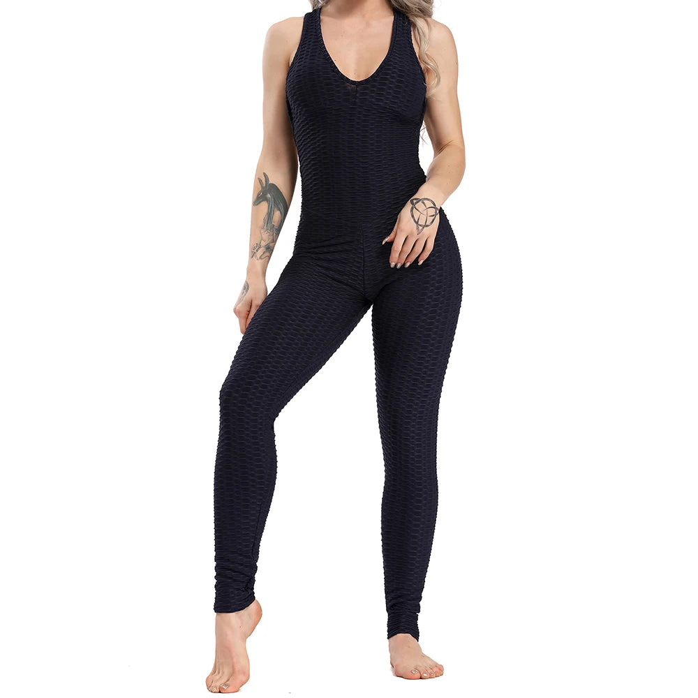 Women’s Backless Halter Jumpsuit – Sexy Full-Length Bodysuit for Fitness & Yoga - Ravar