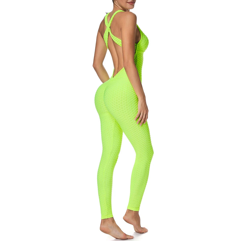Women’s Backless Halter Jumpsuit – Sexy Full-Length Bodysuit for Fitness & Yoga - Ravar