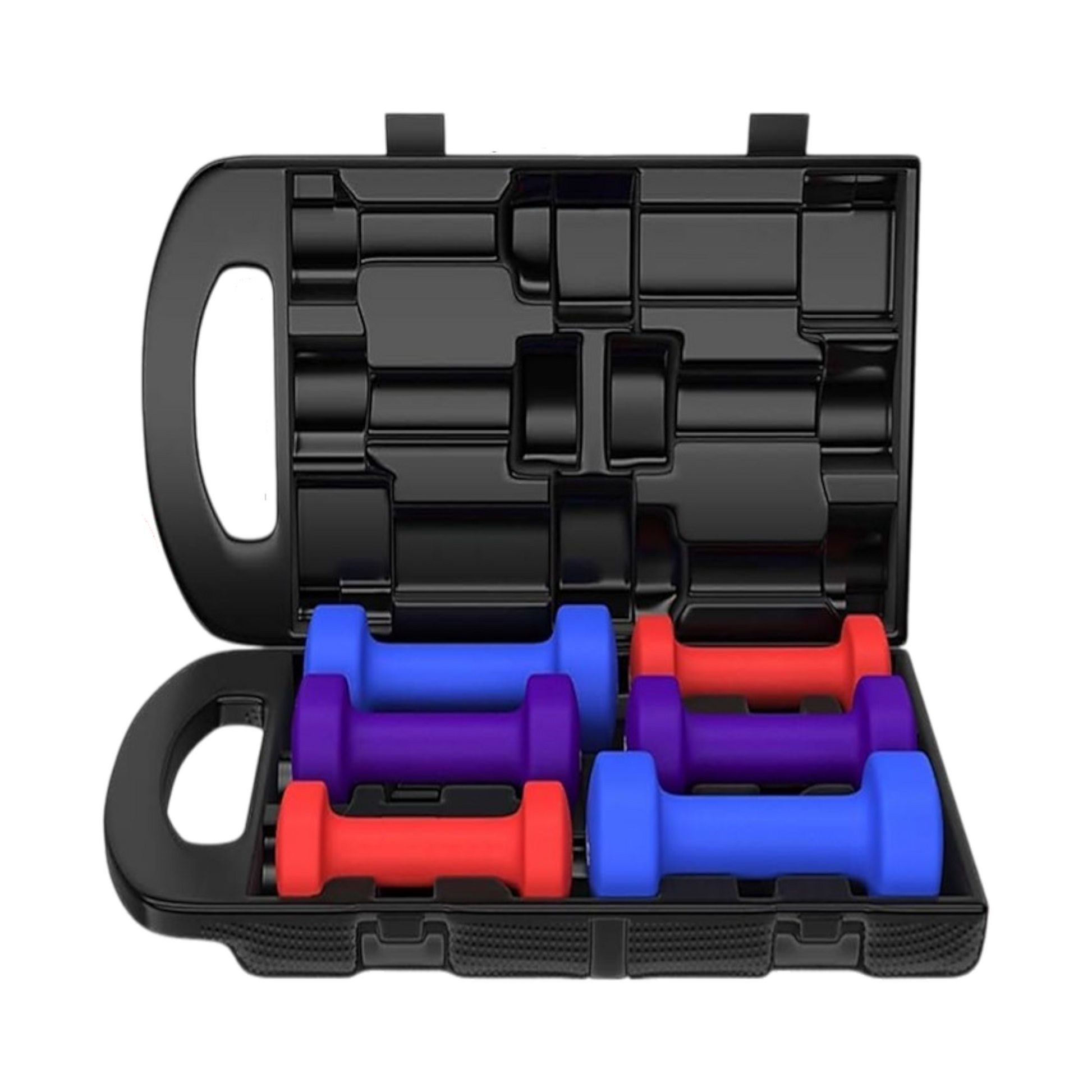 Neoprene Vinyl Dumbbell Set 10kg Carry Case - Ravar