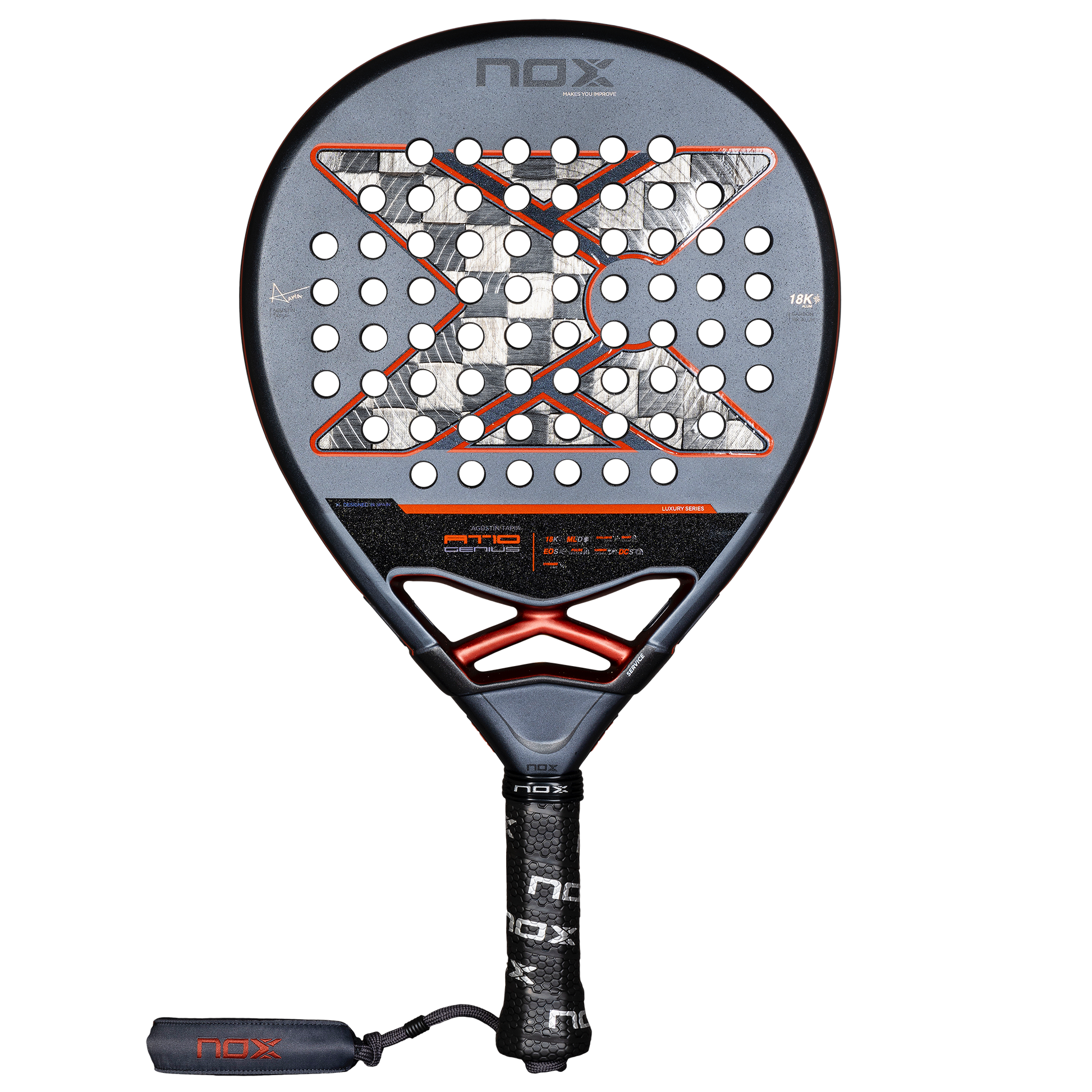 NOX AT10 Luxury GENIUS 18K Alum padel racket drop-tear shape