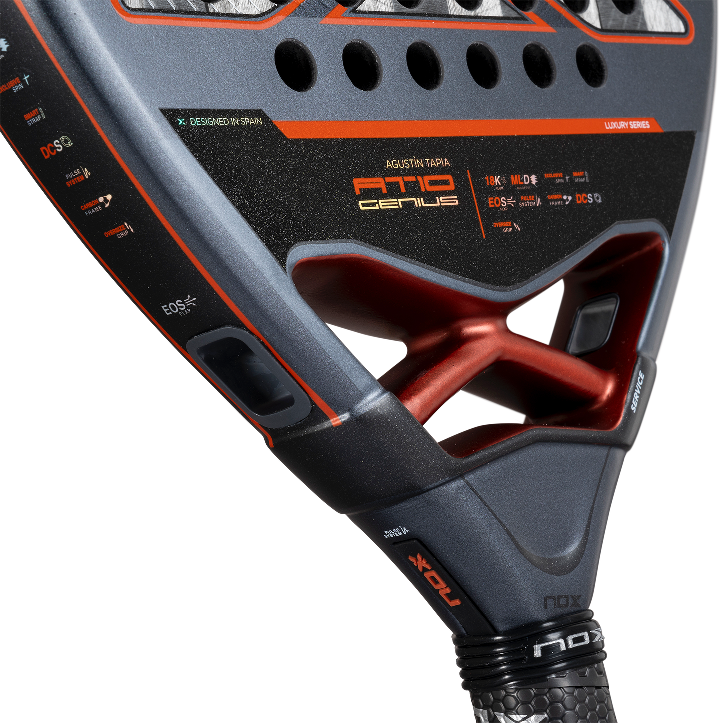 AT10 Luxury GENIUS Carbon Alum 18K face close-up lower