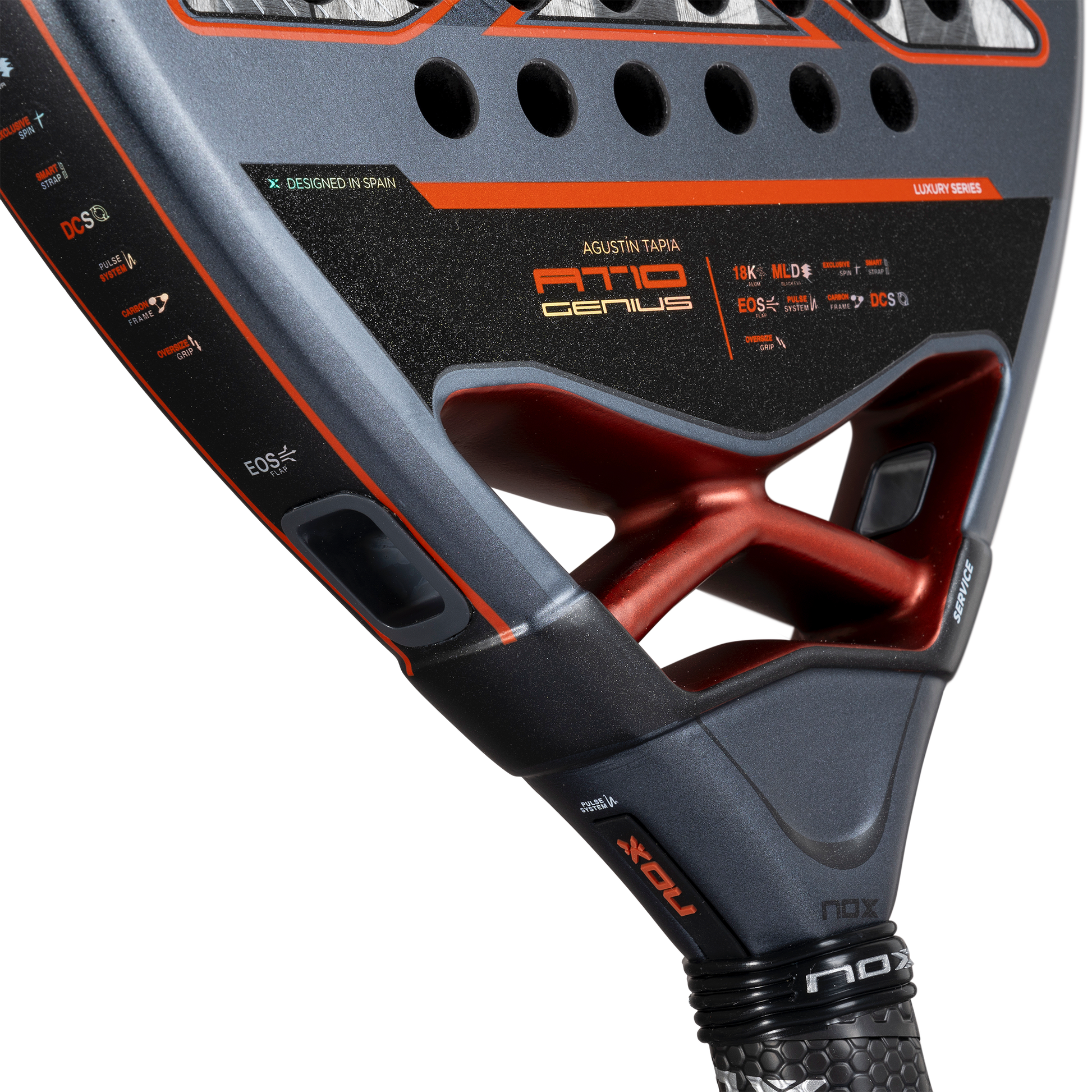 AT10 Luxury GENIUS Carbon Alum 18K face close-up lower