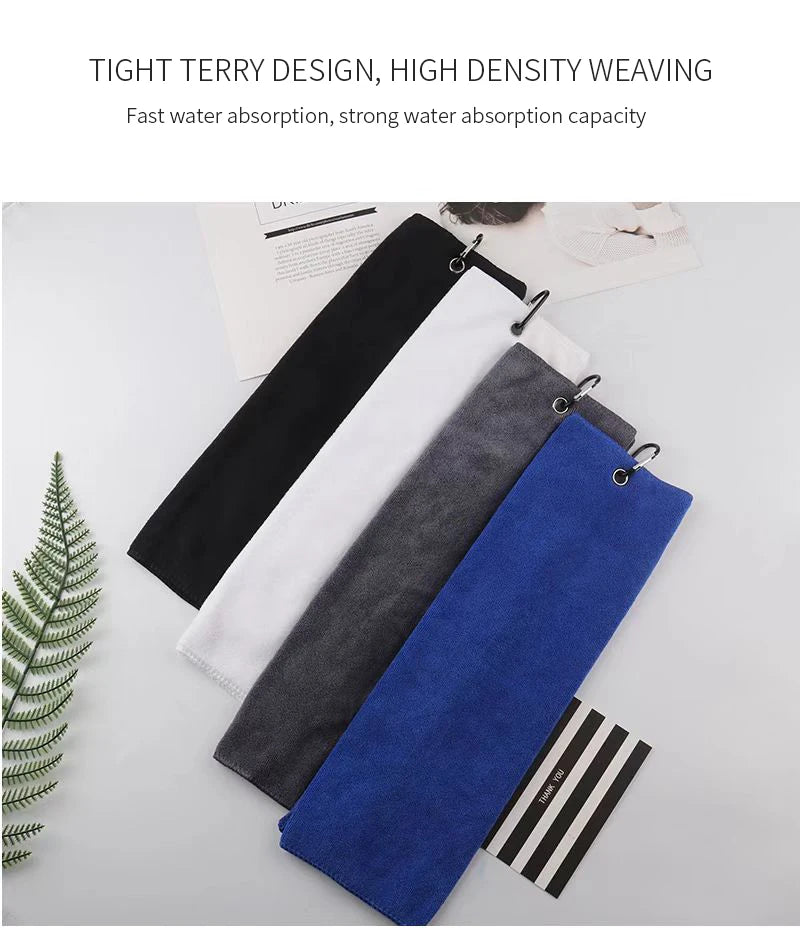 Tri-Fold Golf Towel – Premium Microfiber with Heavy-Duty Carabiner Clip | Quick-Dry & Ultra-Absorbent | 4 Color Options - Ravar
